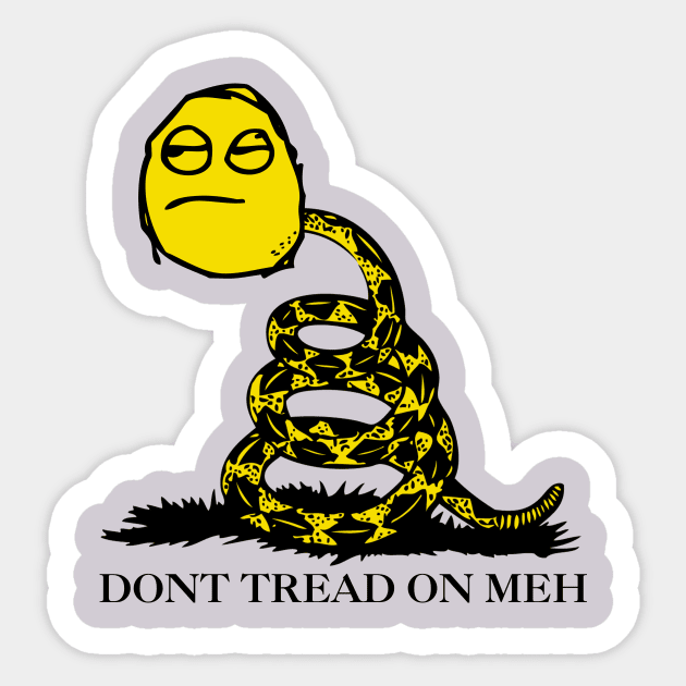 Meh Face Dont Tread on Meh Sticker by Electrovista